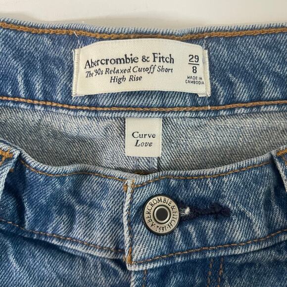 Abercrombie & Fitch Curve Love The 90s Relaxed Cutoff Short High Rise Size 29/8 - Picture 4 of 5